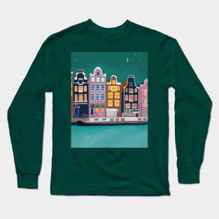 Amsterdam night City Long Sleeve T-Shirt